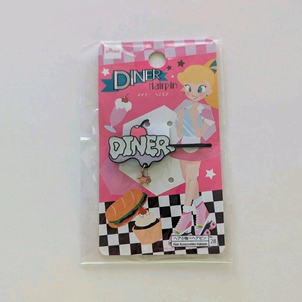 Daiso - Animation Theme Hairpin Japanese Cartoon Diner Collectible 1950s